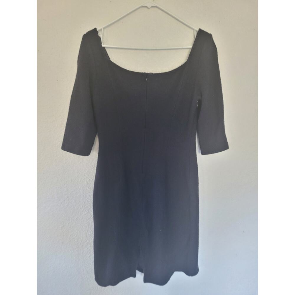 St. John Evening Black Dress Scoop Neck Back Slit Size 6 Formal Mid Length #14